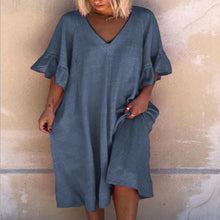 Load image into Gallery viewer, V Neck Half Sleeve Casual Dress