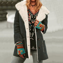 Load image into Gallery viewer, Mid-Length Plush Lapel With Pockets Coat