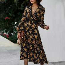 Load image into Gallery viewer, Vintage Floral Printed Maxi Vacation Dress