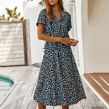 Load image into Gallery viewer, Polka Dot Short Sleeve Dress