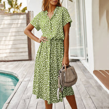Load image into Gallery viewer, Polka Dot Short Sleeve Dress