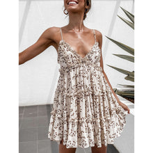 Load image into Gallery viewer, Sexy Sleeveless Lacework Floral Printed Mini Dress