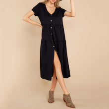 Load image into Gallery viewer, Casual V-Neck Button Dress
