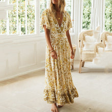Load image into Gallery viewer, Cute Floral Printed V-Neck Maxi Dress