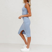 Load image into Gallery viewer, Solid Color Sleeveless Bodycon Dress