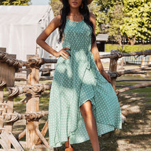 Load image into Gallery viewer, Polka Dot Bohemian Vacation Maxi Dress