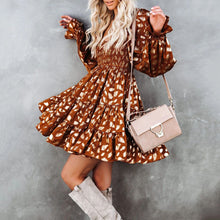 Load image into Gallery viewer, Cute Lantern Sleeve High Waist Dress