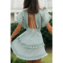 Load image into Gallery viewer, Lace Halter Big Swing Bat Sleeve Dress