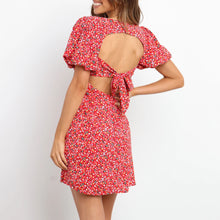 Load image into Gallery viewer, Floral Printed V-Neck Backless Mini Dress