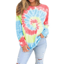 Load image into Gallery viewer, Tie-dye Pullover Round Neck Long Sleeves