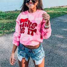 Load image into Gallery viewer, Tie-Dye Letter Printed Sweatshirt