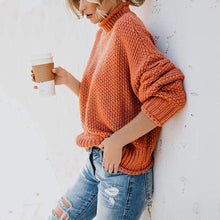 Load image into Gallery viewer, Turtleneck Pullover Loose Knit Oversized Sweater