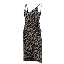 Load image into Gallery viewer, Leopard Print Split Sling Dress