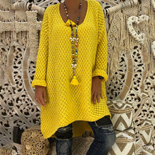Load image into Gallery viewer, Solid Color Irregular Hem Loose Long Sweater