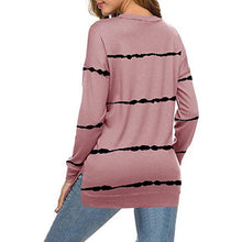 Load image into Gallery viewer, Striped Round Neck Loose Long Sleeve T-shirt