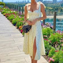 Load image into Gallery viewer, Floral Split Sling Maxi Dress