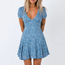 Load image into Gallery viewer, Floral V-Neck Mini Dress