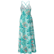 Load image into Gallery viewer, Bohemian Floral Print Suspender Maxi Dress