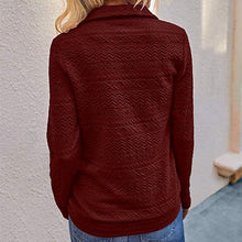 Load image into Gallery viewer, Lapel Zipper Cuff Stitching Sweatshirt
