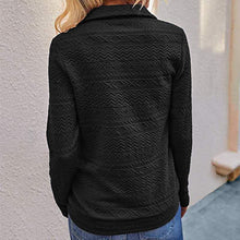 Load image into Gallery viewer, Lapel Zipper Cuff Stitching Sweatshirt