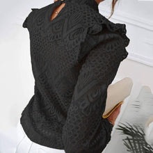 Load image into Gallery viewer, Elegant Lace Pleated Stitching Top