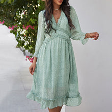 Load image into Gallery viewer, V-Neck Simple Print Maxi Dress