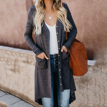 Load image into Gallery viewer, Solid Color Long Knitted Cardigan Coat