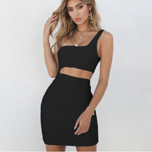 Load image into Gallery viewer, Sexy One Shoulder Mini Bodycon Dress
