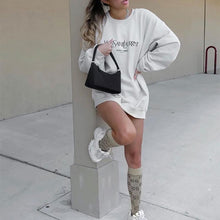 Load image into Gallery viewer, Fashion Solid Color Printed Loose Sweatshirt