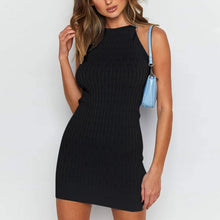 Load image into Gallery viewer, Knit Halter Sexy Bodycon Dress
