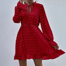 Load image into Gallery viewer, Elegant V-Neck Ruffle Mini Dress