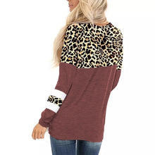 Load image into Gallery viewer, Leopard Print Round Neck Long Sleeve Top