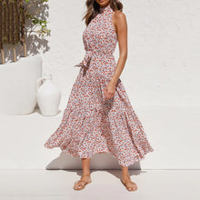 Load image into Gallery viewer, Fashion Halter print Sleeveless Vacation Maxi Dress