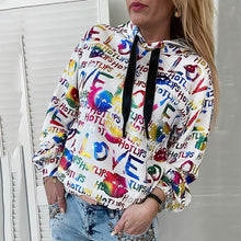 Load image into Gallery viewer, Color Letter Print Hoodie Sweatshirt