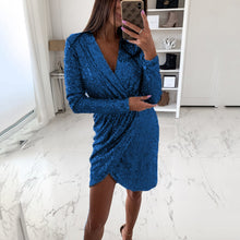 Load image into Gallery viewer, Long Sleeve V-Neck Party Bodycon Dress