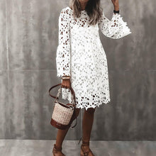 Load image into Gallery viewer, Elegant Lace Round Neck Mini Dress