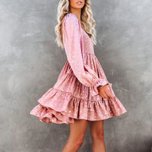 Load image into Gallery viewer, Cute Lantern Sleeve High Waist Dress