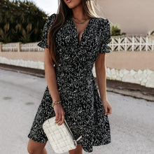 Load image into Gallery viewer, Printed Buttons Sexy Mini Dress