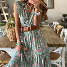 Load image into Gallery viewer, Floral V-Neck Floarl Printed Maxi Dress