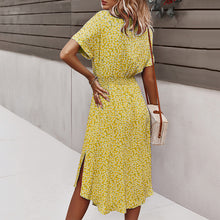 Load image into Gallery viewer, V-Neck Printed Short-Sleeved Dress