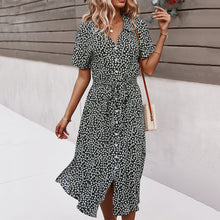 Load image into Gallery viewer, V-Neck Printed Short-Sleeved Dress