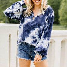 Load image into Gallery viewer, Casual Button Tie-dye Sweater Tops