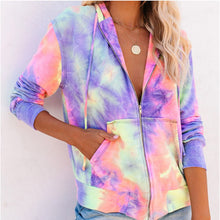 Load image into Gallery viewer, Tie-dye Zipper Hoodie