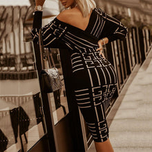 Load image into Gallery viewer, V-Neck Print Bodycon Dress