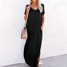 Load image into Gallery viewer, V-Neck Pocket Slit Dress