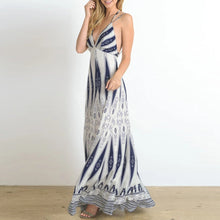Load image into Gallery viewer, Retro Print V-Neck Sling Maxi Dress