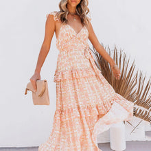 Load image into Gallery viewer, Elegant V-Neck High Waist Maxi Dress