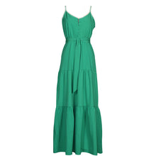 Load image into Gallery viewer, V-Neck Button Stitching Sling Maxi Dress