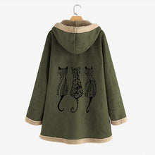 Load image into Gallery viewer, Plush hooded print coat