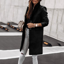 Load image into Gallery viewer, Simple Long-Sleeved Button Woolen Coat